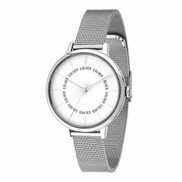 s.Oliver Damen Analog Quarz Uhr mit massives Edelstahl Armband SO-3696-MQ - 2