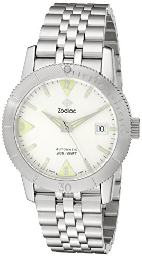 Zodiac Herren zo9200 Heritage Analog Display Swiss Mechanische automatische Silber Armbanduhr - 1