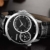 Armbanduhren Herrenuhr Dual Time Zone Sport Und Freizeituhr Gold Shell Blue Noodle - 2