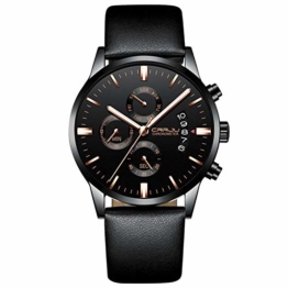 Armbanduhren Herrenuhr Sechszeiger Chronograph Multifunktionsuhr Wochenkalender Display Schwarz E - 1