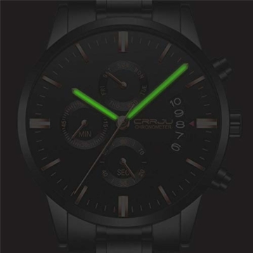 Armbanduhren Herrenuhr Sechszeiger Chronograph Multifunktionsuhr Wochenkalender Display Schwarz E - 4