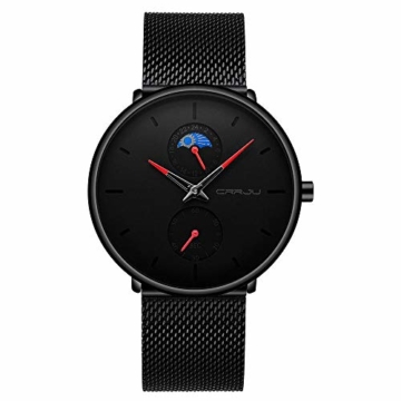 Armbanduhren Lässige Personalisierte Uhrenmode Herren wasserdichte Uhr Black Shell Black Face Red Needle - 1