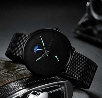 Armbanduhren Lässige Personalisierte Uhrenmode Herren wasserdichte Uhr Black Shell Black Face Red Needle - 5