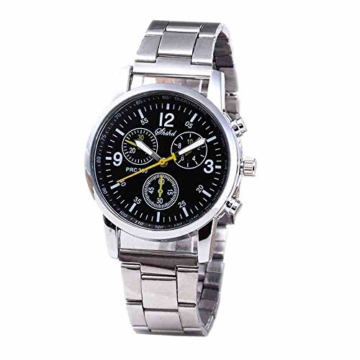 DECTN Armbanduhr Heißer Uhr   Herrenmode neutral Stahl Uhren Business, schwarz - 1