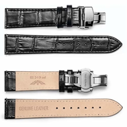 FEICE - Lederarmbänder, Armband mit Faltschließe, 20 mm Breite für Bauhaus Automatikuhr - 1