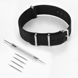 FEICE - Nylonarmbänder mit Schnalle, Schwarze Armbandbreite 20mm für Bauhaus Automatikuhr - 1