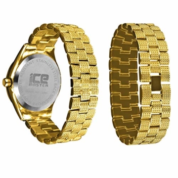 Full Iced Out Bling Uhr Armband Set - Gold/Gold - 3