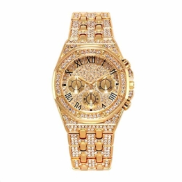 Iced Out Women Watch Hip Hop Herren Bling Bling Watch mit Metal Band - 1