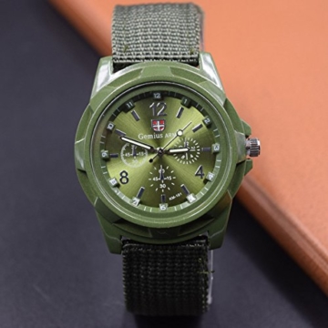 Kirmax Neue Art und Weise, die Militaeruhren Armee Uhr Land, See und Luftwaffen Sport Uhr strickt, Gruen - 3