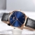 Kubagom Paar Uhren Analog Quarz Edelstahl Wasserdicht Leder Ultradünne Set für Sie und Ihn (2 Blau Oberfläche) - 5