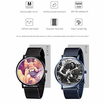 Personalisierte benutzerdefinierte Edelstahl-Armbanduhr ， DIY benutzerdefinierte Foto personalisierte Uhr, Business modische einfache Quarzuhr, Vatertag ， Jahrestag, Geburtstag - 7
