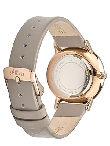 s.Oliver Damen Analog Quarz Armbanduhr mit Leder Armband SO-3441-LQ - 3