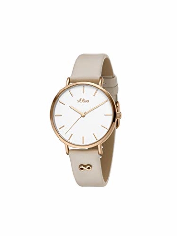 s.Oliver Damen Analog Quarz Uhr mit Leder Armband SO-3747-LQ - 2