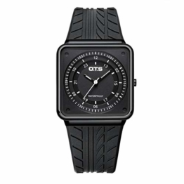 Stilvoll Männer/Herren Uhrwerk, Uhrgehäuse Armbanduhr wasserdicht 1196G Schwarz - 1