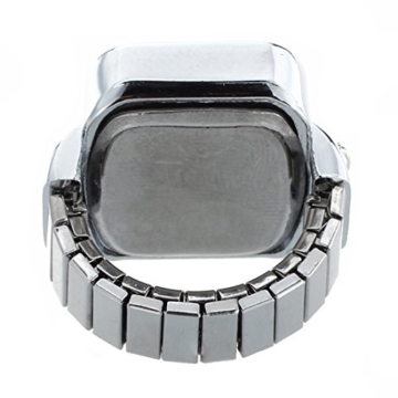 Tashido Quarzuhr Ring Uhr Digital Zifferblatt arabische Rechteck Weisse Unisex Schmucksachen - 4