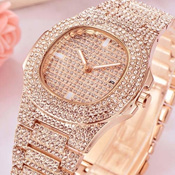 Unisex Iced-Out Uhr Hip Hop Männer Diamant Quarz Analog Uhr Bling Crystal Frauen Uhr - 2