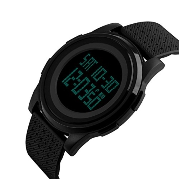 Digital-Armbanduhr, großes Gesicht, für Business/Casual/Sport, LED, Militär-Stil, wasserfest, mit Stoppuhr, Wecker, einfache Armbanduhr - 5