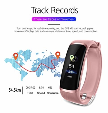 Fitness Tracker Armbanduhr Damen Herren Herzfrequenz Wasserdicht Uhr mit Schrittzähler Kalorienzähler Blutdruckmessgerät Handgelenk Schlaftracker Smartwatch - 3