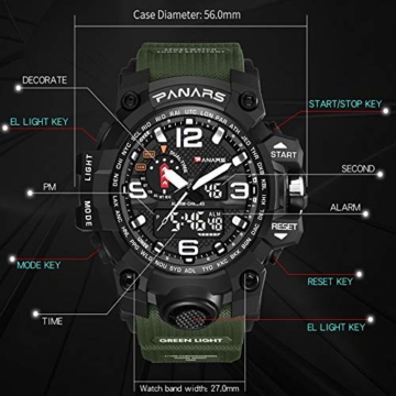 Herren-Digitaluhr Fashion LED Military Sport Wasserdicht Casual Armbanduhr - 7