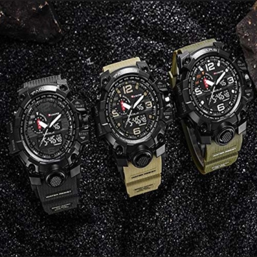 Herren-Digitaluhr Fashion LED Military Sport Wasserdicht Casual Armbanduhr - 9