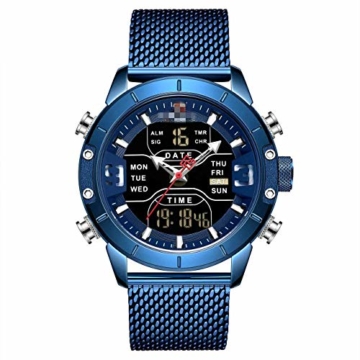 Herrenuhren Herren Sportuhren Quarz Digital Chronograph Uhr Männlich Militär Armbanduhr Für Herren 24.5cm Bebe - 1