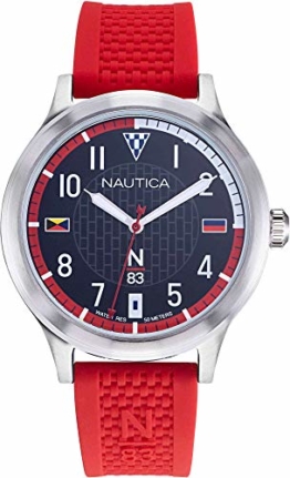 Nautica Men's Crissy Field NAPCFS901 Armbanduhr, Silikon, Quarz, Rot - 1