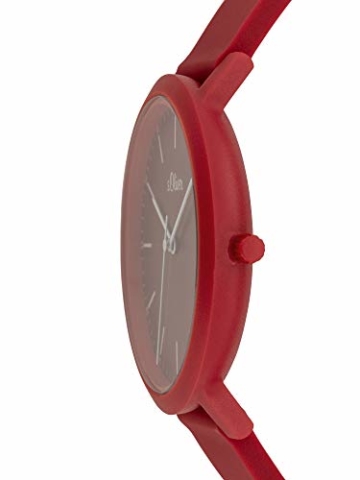 s.Oliver Unisex – Erwachsene Analog Quarz Uhr mit Silicone Armband SO-3953-PQ - 3