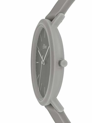 s.Oliver Unisex – Erwachsene Analog Quarz Uhr mit Silicone Armband SO-3956-PQ - 3