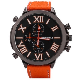 Sports Watches Herrenuhren männlichen Superkreis Quarzuhr mit Nachtlicht-Display große Zifferblatt Uhrenband Damenuhren (Farbe : Orange) - 1