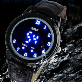 Sports Watches Herrenuhren Uhren Herren montre Homme geführt wasserdichte Armbanduhr Unisex-Uhren Digital-Uhren Damenuhren (Farbe : Schwarz) - 1