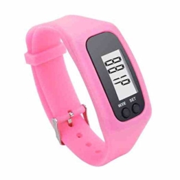 WDQTDY Damenuhr Sportuhr Fitness Digital LED Schrittzähler Laufschritt Gehentfernung Kalorienzähler Uhr Silikon Armbanduhr E - 1
