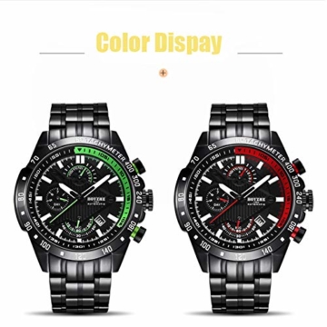 Armbanduhren Sport Mechanik Uhr Automatik Herren Herren Uhren Militär Wasserdicht Kalender Reloj Hombre Herren Geschenke-Rot - 3