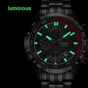 Armbanduhren Sport Mechanik Uhr Automatik Herren Herren Uhren Militär Wasserdicht Kalender Reloj Hombre Herren Geschenke-Rot - 6