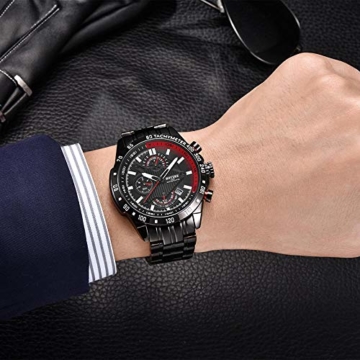 Armbanduhren Sport Mechanik Uhr Automatik Herren Herren Uhren Militär Wasserdicht Kalender Reloj Hombre Herren Geschenke-Rot - 7