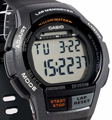 CASIO Herren Digital Quarz Uhr mit Harz Armband WS-1000H-1AVEF - 3