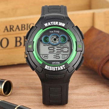 Concise schwarz-grünes Gehäuse, Sport-Digitaluhr für Studenten, hochwertige analoge elektronische Uhren für Männer, Militär Armee Sport LED wasserdicht Armbanduhr für Männer - 2