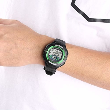 Concise schwarz-grünes Gehäuse, Sport-Digitaluhr für Studenten, hochwertige analoge elektronische Uhren für Männer, Militär Armee Sport LED wasserdicht Armbanduhr für Männer - 4