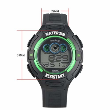 Concise schwarz-grünes Gehäuse, Sport-Digitaluhr für Studenten, hochwertige analoge elektronische Uhren für Männer, Militär Armee Sport LED wasserdicht Armbanduhr für Männer - 5