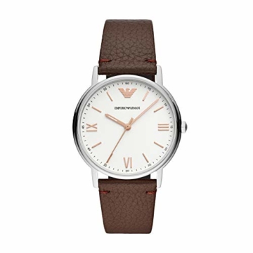 Emporio Armani Herren Analog Quarz Uhr mit Leder Armband AR11173 - 1