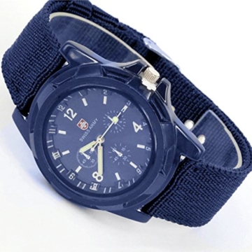 Fanuse Neue Art und Weise, die Militaeruhren Armee Uhr Land, See und Luftwaffen Sport Uhr strickt, Blau - 2