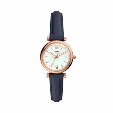 Fossil Damen Analog Quarz Uhr mit Leder Armband ES4502 - 1