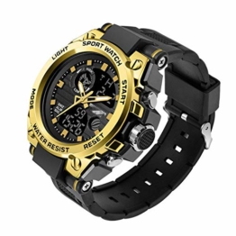 Herren Digitaluhr Schock Militär Sportuhren wasserdichte Elektronische Armbanduhr Herrenuhr 24cm Gold - 1