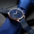 Herren-Quarzuhr, Edelstahl Slim Uhr, vielseitige wasserdichte Uhr mit Nachtlichtuhr und Kalender 45mm Blau - 5