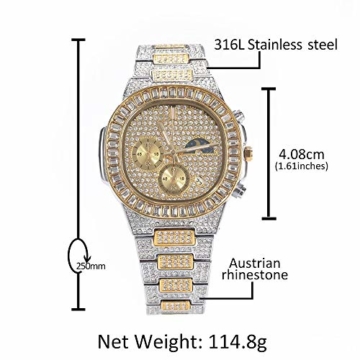 Hip Hop Uhren für Männer Diamond Hip Hop Diamond Watch für Männer und Frauen - 5