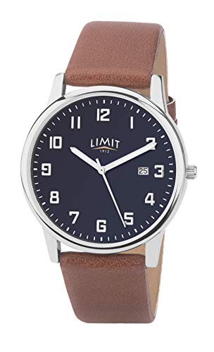 Limit 5743 Herren-Armbanduhr mit blauem Zifferblatt und braunem Armband - 1