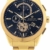 LOUIS XVI Herren-Armbanduhr Libérale Stahlband Gold Schwarz Chronograph Analog Quarz Edelstahl 984 - 1