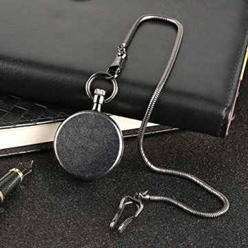 Moderne Mode Taschenuhr, Ziffern Quarz Zeit Lesen Quarz Taschenuhr Mit 30cm Kette - Ohne Cover Design Herrenuhren Modeuhr, Black - 6