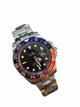 New Men Automatic Mechanical Watches Silver Black Blue Red Ceramic Bezel GMT Stainless Steel Sapphire Glass Watch (2) - 1