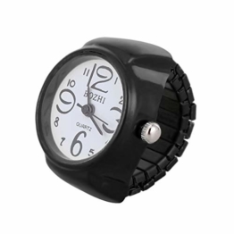 Nicero Unisex Fingerring Uhr Mode Rund Elastisch Uhr Schmuck Uhr Quarz Ring für Frauen Geschenk Männer Geschenk (weiß) Los 2.5 * 2.5cm Schwarz - 1