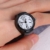 Nicero Unisex Fingerring Uhr Mode Rund Elastisch Uhr Schmuck Uhr Quarz Ring für Frauen Geschenk Männer Geschenk (weiß) Los 2.5 * 2.5cm Schwarz - 6